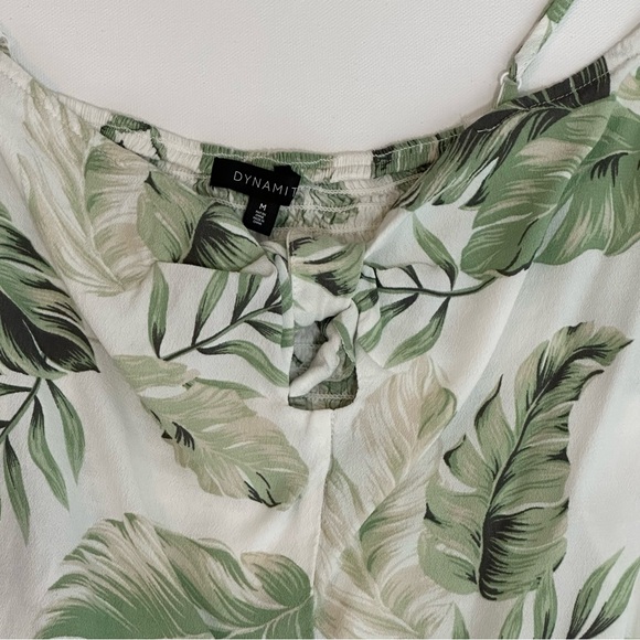 Dynamite White and Green Tropical Camisole Size Medium - Picture 2 of 3